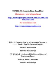 UOP PSY 490 Complete Class - Brand New.doc